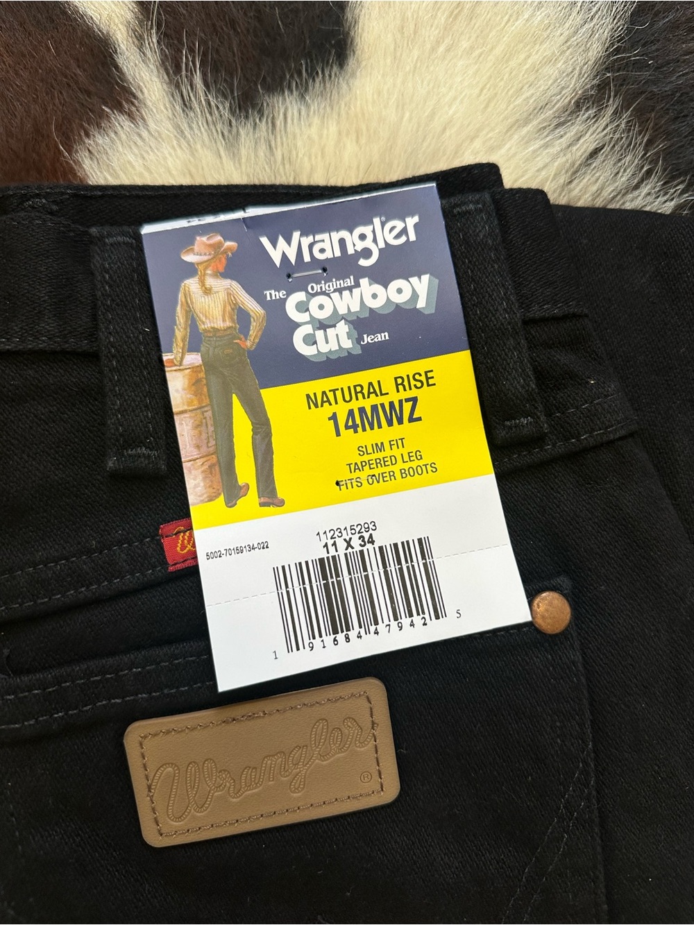Wrangler Cowboy Cut‎ Slim Fit Jeans Women's 11x34 Black Cotton 14MWZ Bootcut NWT